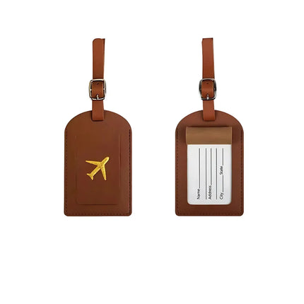 Étiquette Bagage Avion Marron