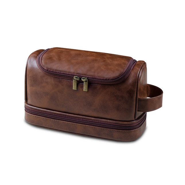 Grande trousse de toilette homme Marron