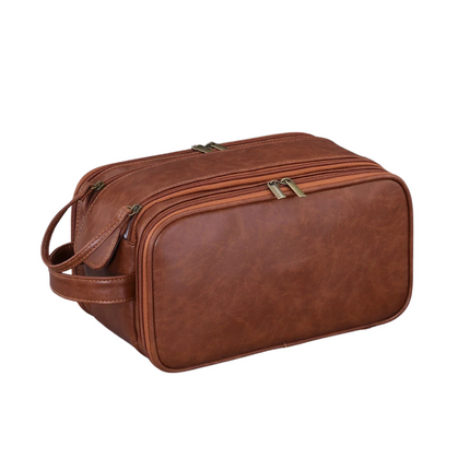 Grande trousse de toilette pour homme Marron