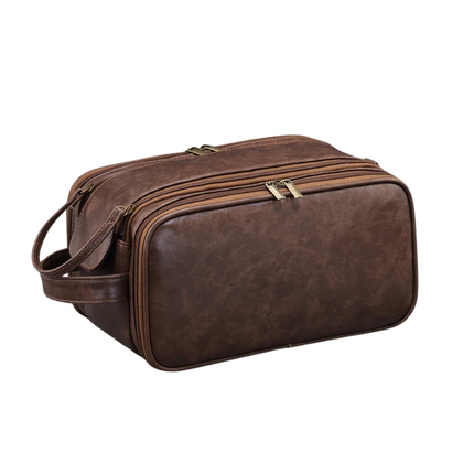 Grande trousse de toilette pour homme Marron foncé