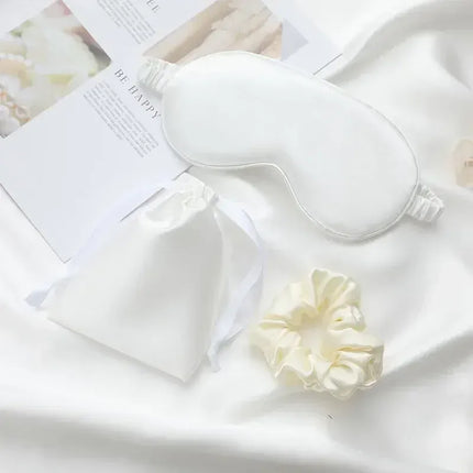 Masque de nuit en satin Blanc