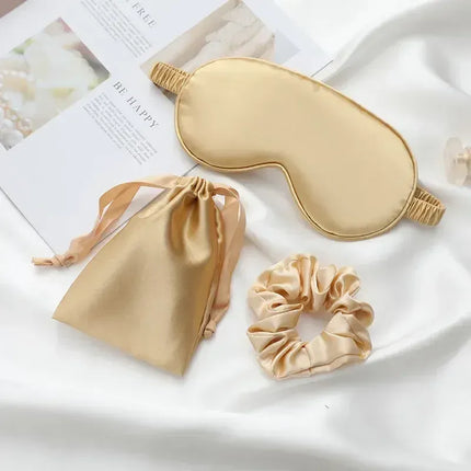 Masque de nuit en satin Jaune