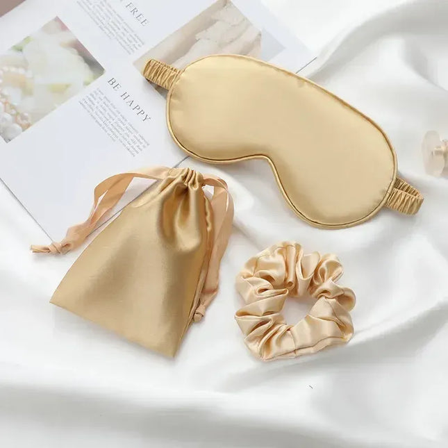 Masque de nuit en satin Jaune