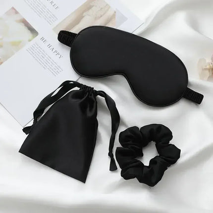 Masque de nuit en satin Noir