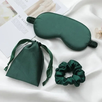 Masque de nuit en satin Vert