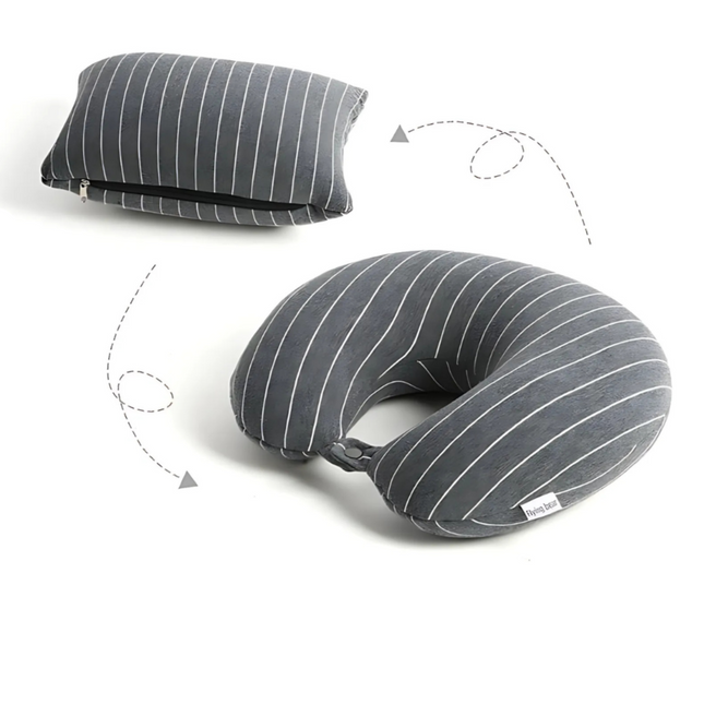 Oreiller mémoire de forme de voyage Gris