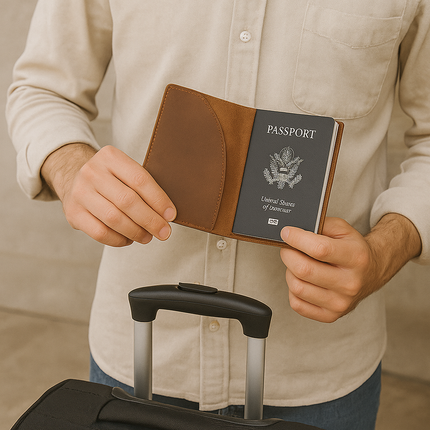 Protège passeport en cuir