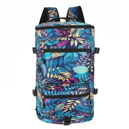 Sac à dos pratique voyage fleuri Bleu