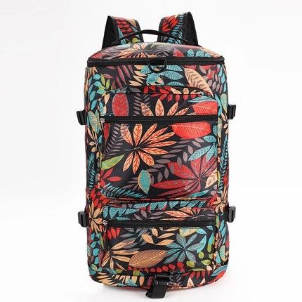 Sac à dos pratique voyage fleuri Rouge