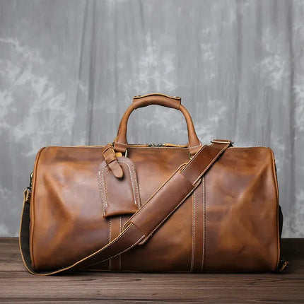 Sac cuir homme voyage Marron