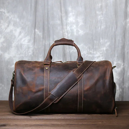 Sac cuir homme voyage Marron foncé