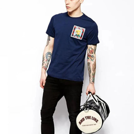 Sac de week-end homme rétro Noir blanc