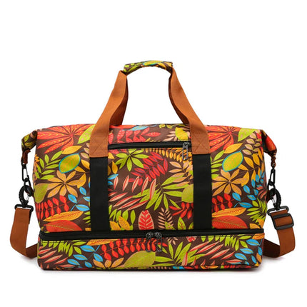 Sac Week-end Femme Fleuri Orange