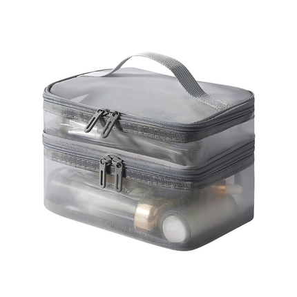 Trousse de maquillage transparente Gris
