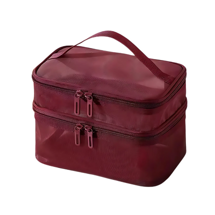 Trousse de maquillage transparente Rouge