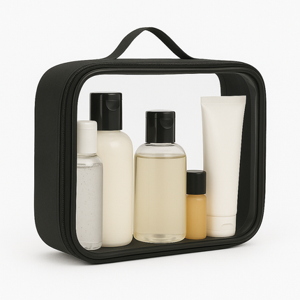 Trousse de toilette transparente pour avion