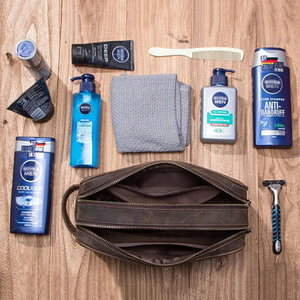 Trousse de toilettes homme cuir
