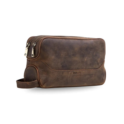 Trousse de toilettes homme cuir Marron