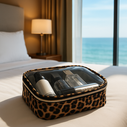 Trousse maquillage leopard
